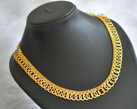 Gold tone kerala style round necklace dj-46560