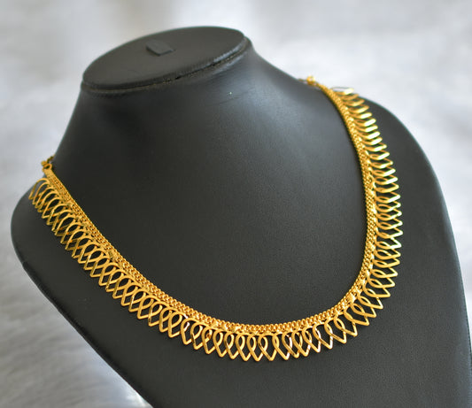 Gold tone kerala style leaf necklace dj-46559