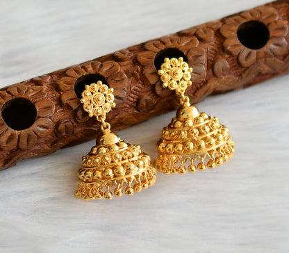 Gold tone kerala style jhumkka dj-43315