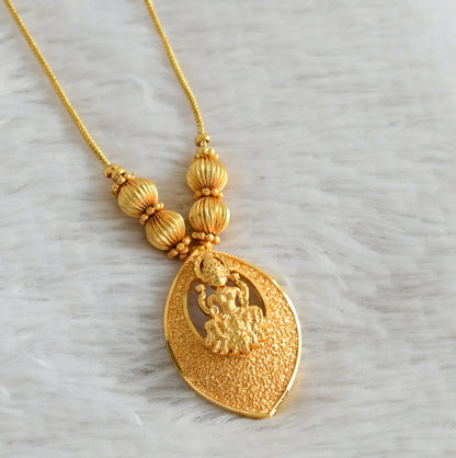 Matte gold tone kerala style lakshmi necklace dj-48246