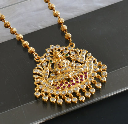 Gold tone AD White-ruby Lakshmi Chain DJ26061