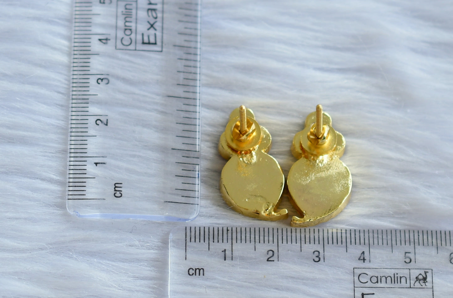 Gold tone Semi precious Kemp Mango Stud/earrings(screw Back)-dj15249