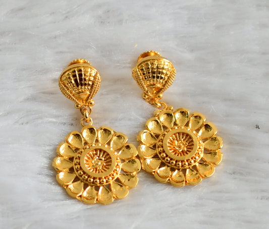 Gold tone flower earrings dj-48267