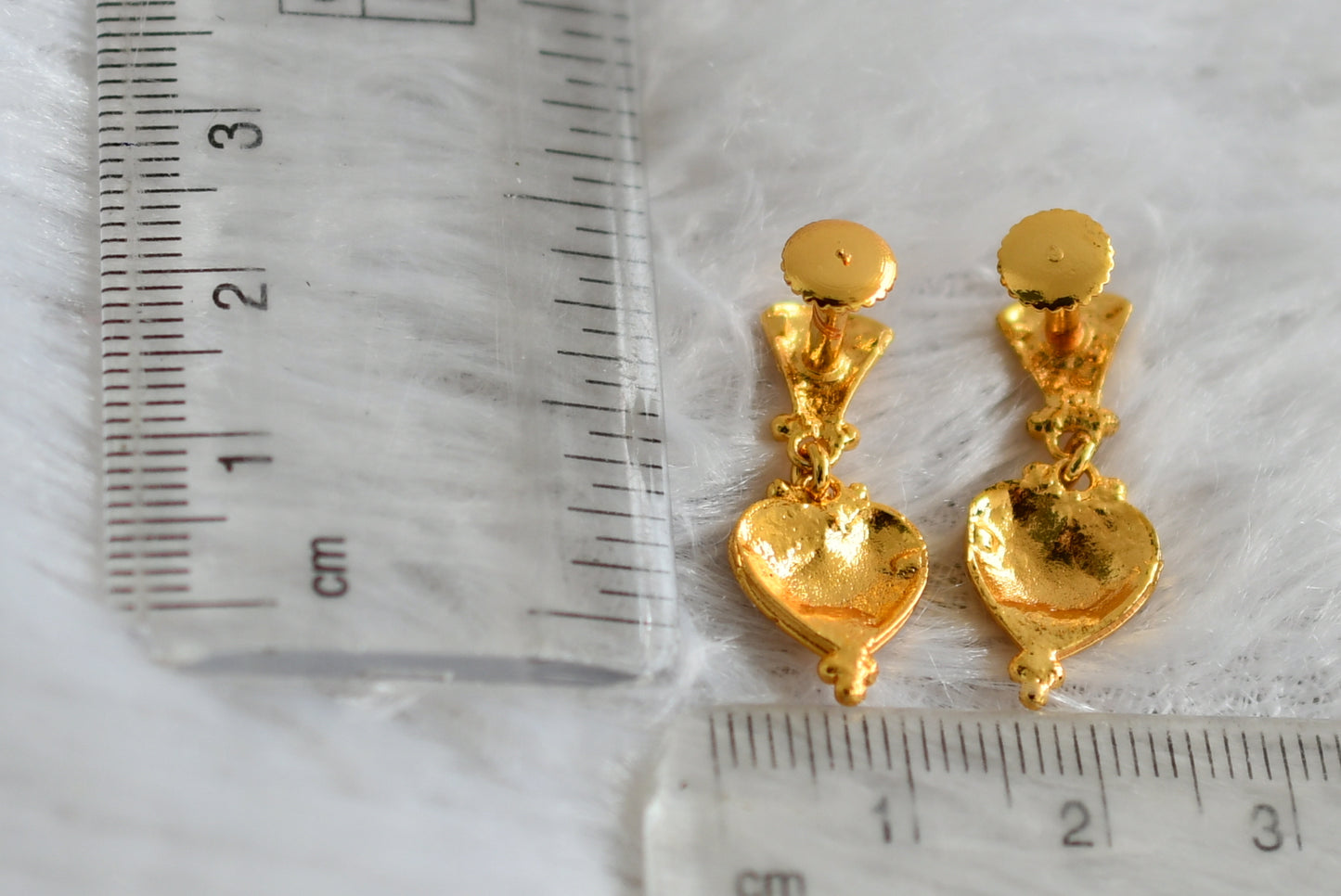 Gold tone heart earrings dj-48268