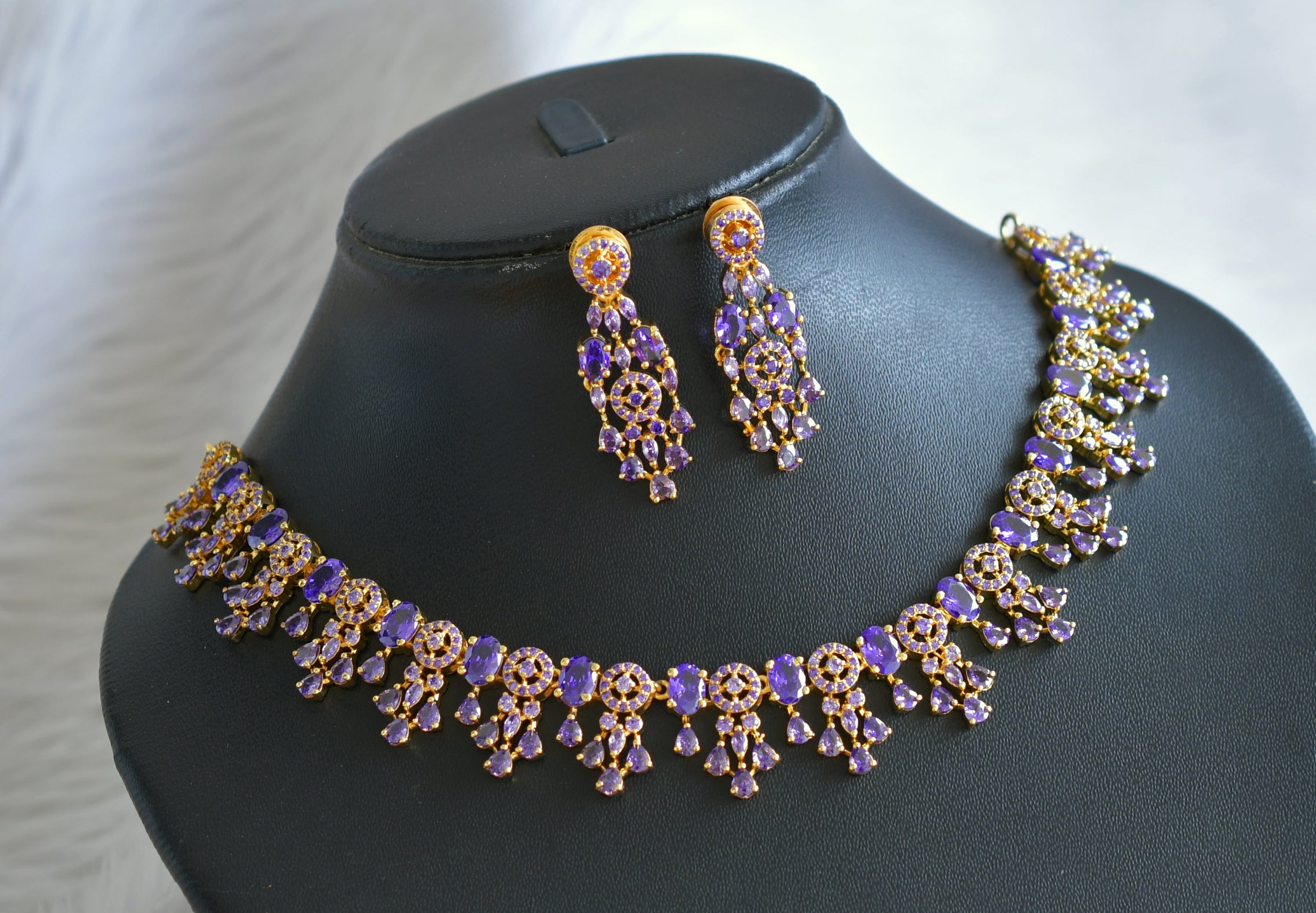 Buy Purple Beaded Necklace with Elephant Pendant Online