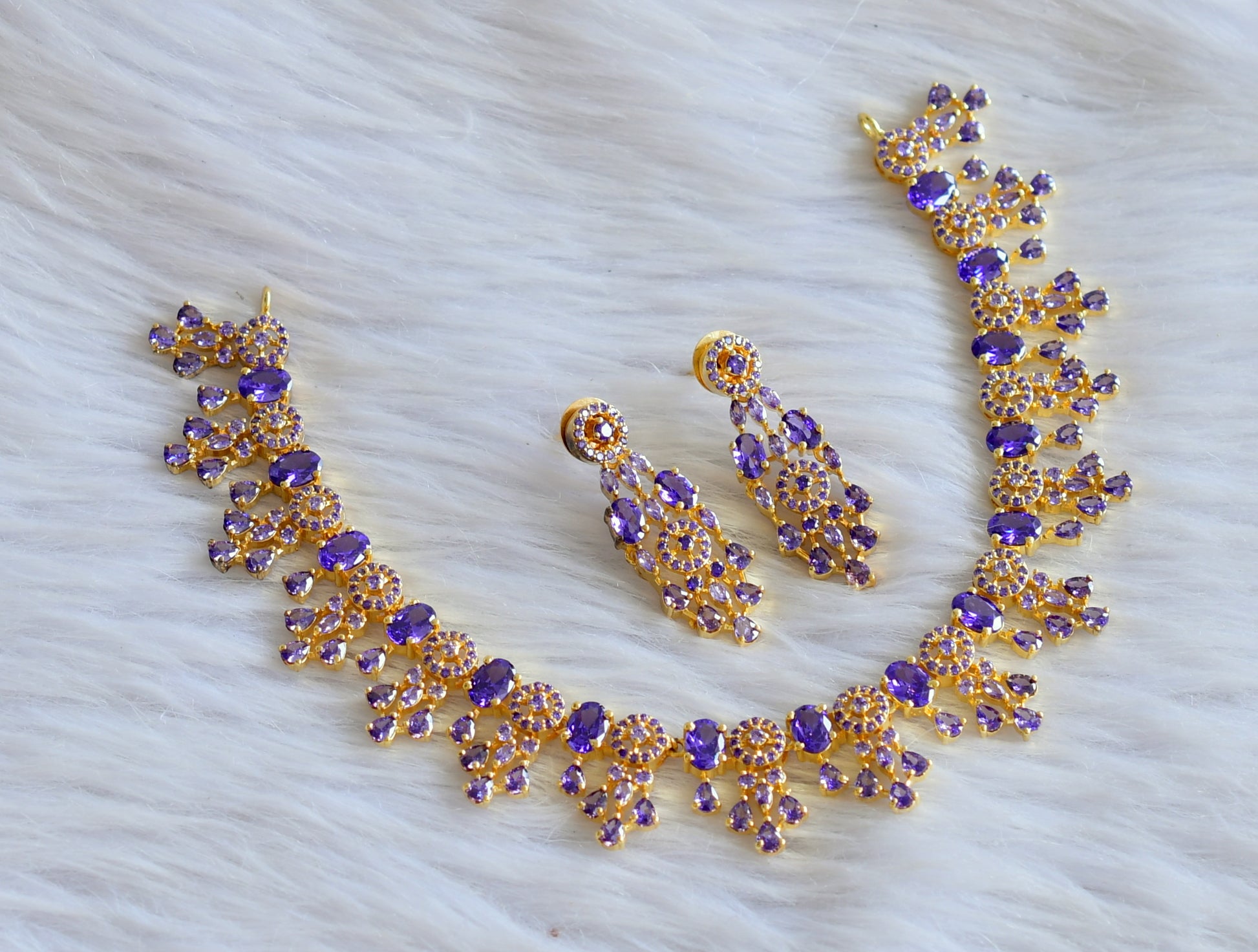 Necklace Designs Purple Stone Jewelry Flower Design Purple Stone