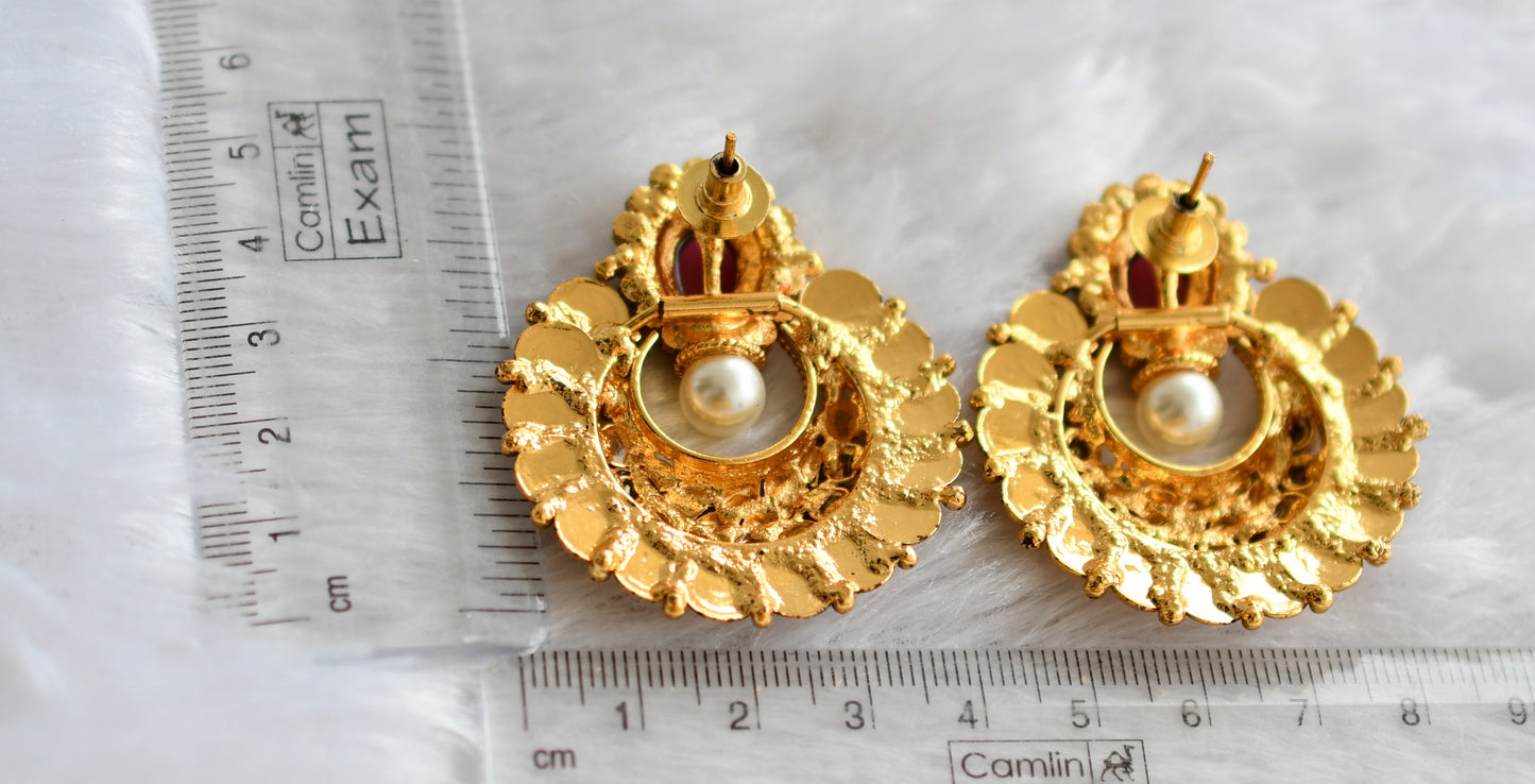 Antique kemp-white lakshmi coin bali earrings dj-46634