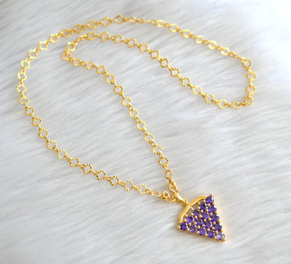 Gold tone 18 inches chain with purple grape pendant dj-43414