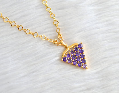 Gold tone 18 inches chain with purple grape pendant dj-43414