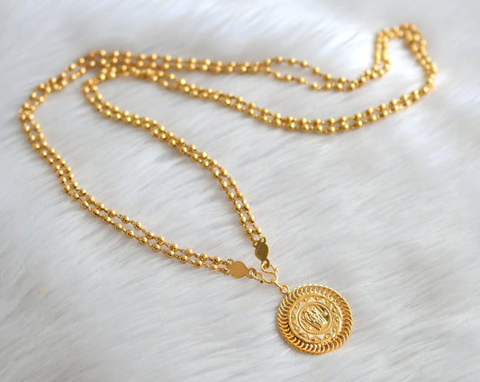 Gold tone 30 inches ball chain with guruvayurappan pendant dj-43427