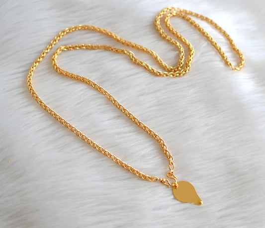 Gold tone 30 inches chain with elakka pendant dj-43426