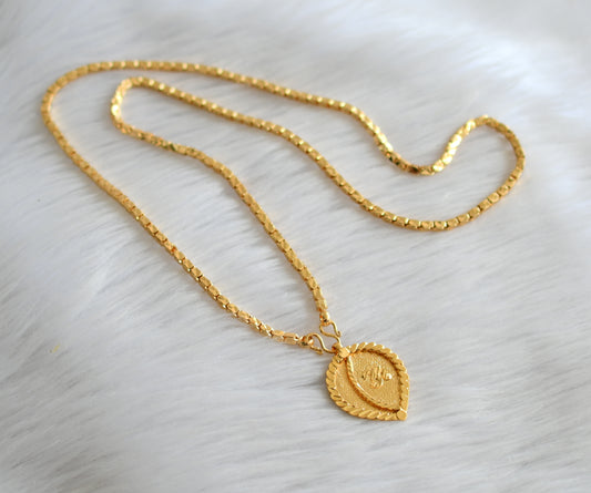 Gold tone 24 inches chain with om pendant dj-43428
