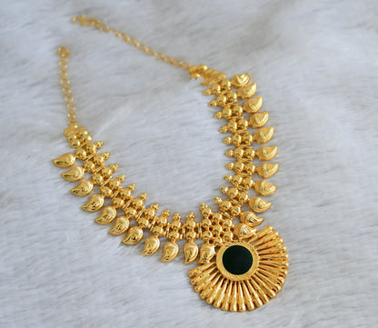 Gold tone green kerala style round mango necklace dj-48377