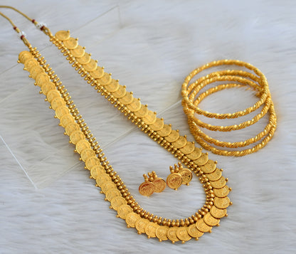 Gold tone lotus coin haar set wit set of 4 bangles(2.8) dj-44968