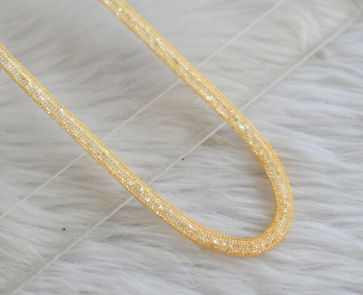 Gold tone CZ stone chain dj-44971