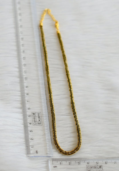 Gold tone black cz stone chain dj-44972