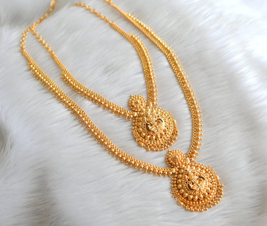 Gold tone lakshmi combo haar set dj-43445