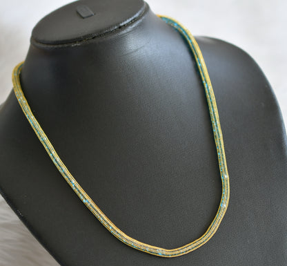 Gold tone sky blue stone chain dj-44973