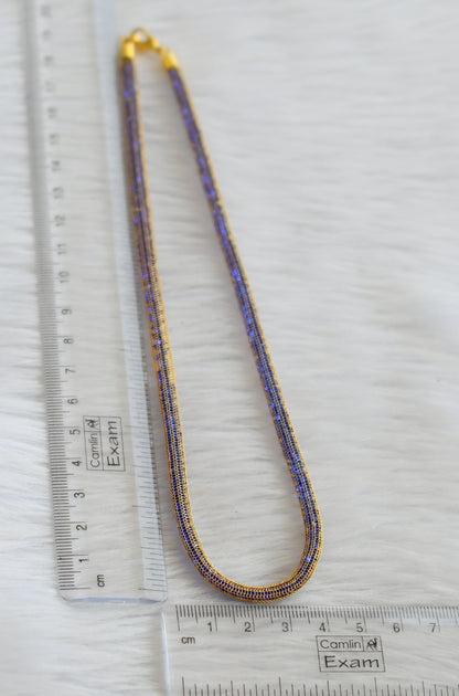 Gold tone blue stone chain dj-44977