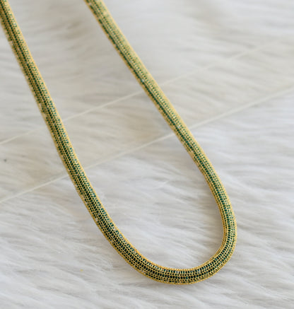 Gold tone green stone chain dj-44979