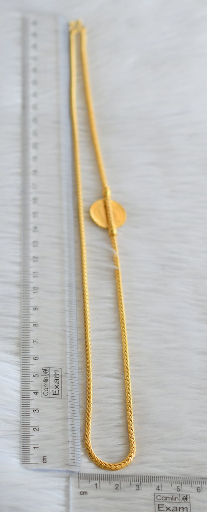 Gold tone 24 inches round lakshmi mugappu chain dj-44985