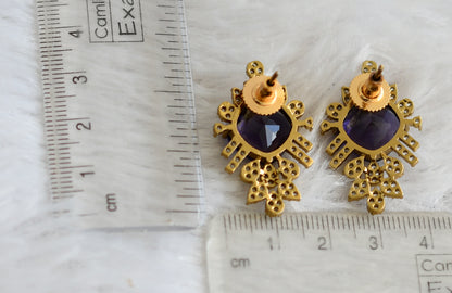 Matte finish cz purple earrings dj-48417