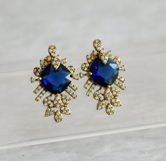 Matte finish cz blue earrings dj-48416