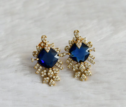 Matte finish cz blue earrings dj-48416