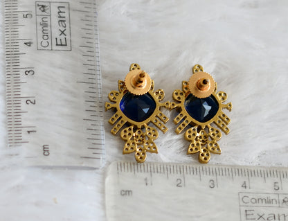 Matte finish cz blue earrings dj-48416