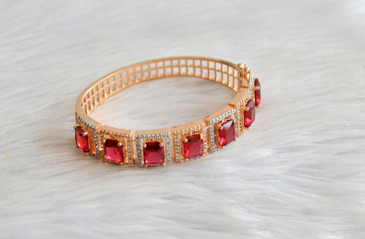 Rose gold cz red bracelet dj-30244
