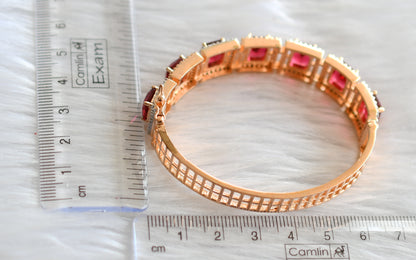 Rose gold cz red bracelet dj-30244