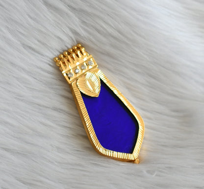 Gold tone kerala style blue-white nagapadam pendant dj-44997