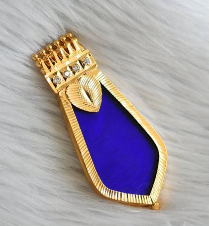 Gold tone kerala style blue-white nagapadam pendant dj-44997