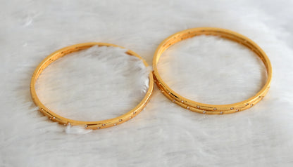 Gold tone white stone set of 4 Bangles 2.6 dj-40705