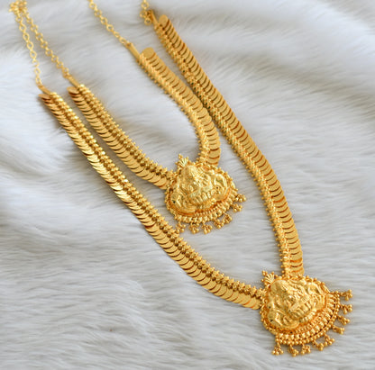 Gold tone elephant-lakshmi coin haar combo set dj-45006
