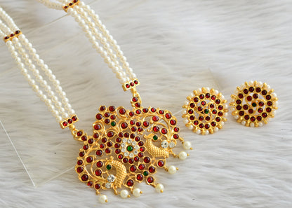 Gold tone Kemp-green pearl peacock designer haar set dj-35133