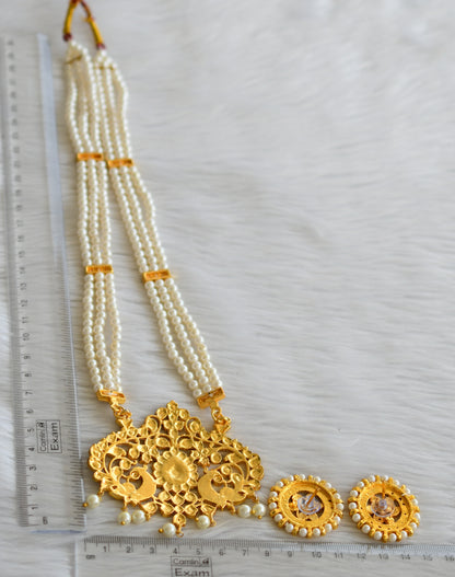 Gold tone Kemp-green pearl peacock designer haar set dj-35133