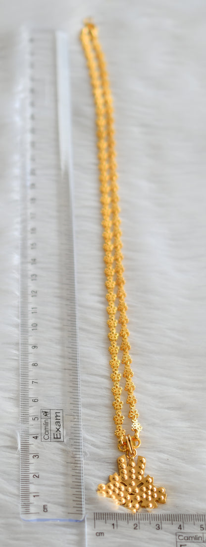 Gold tone 24 inches chain with Thirumal nama-shanku-chakra pendant dj-43453