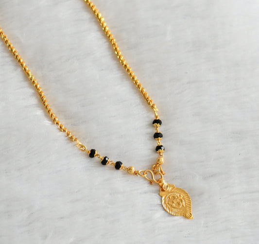 Gold tone 24 inches karimani beaded chain with om pendant dj-46742