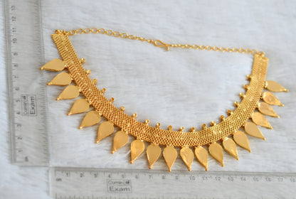 Gold tone pink-green Kerala style Gopi big necklace dj-36393