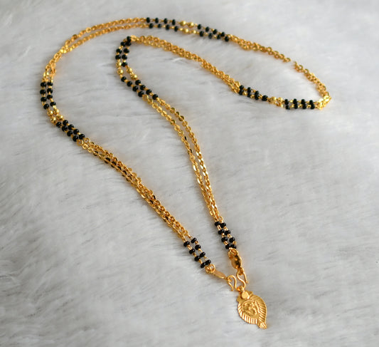 Gold tone 24 inches karimani double layer chain with om pendant dj-46740