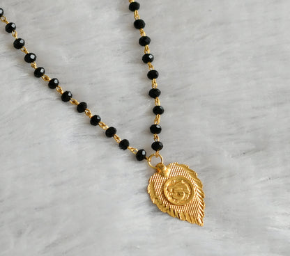 Gold tone 24 inches karimani beaded chain with om pendant dj-46741