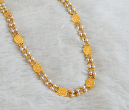 Gold tone Pearl Lakshmi Coin Chain DJ24131