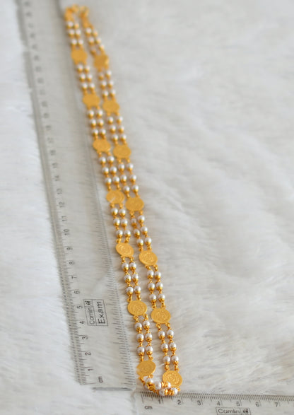Gold tone Pearl Lakshmi Coin Chain DJ24131