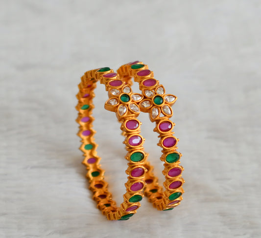Beautiful Ruby-emerald Designer Bangles (2.6) DJ23865