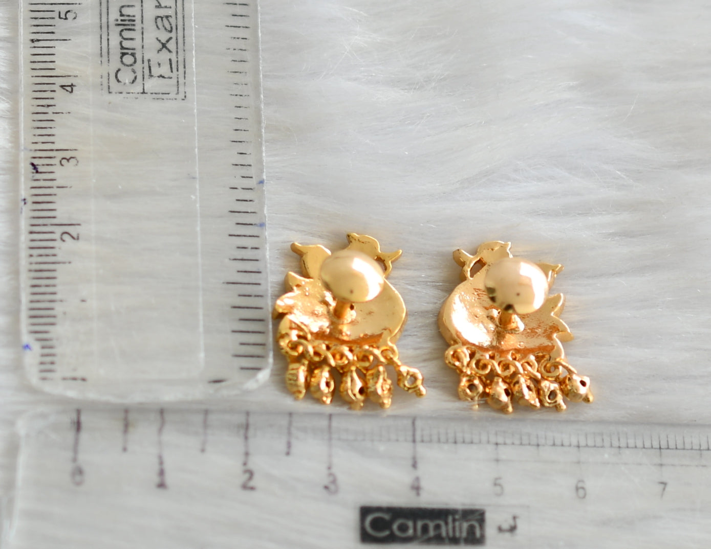 Indian traditional style vintage antique designer gorgeous 22karat yellow  gold natural pearl stud earrings pair best collection er80 | TRIBAL  ORNAMENTS