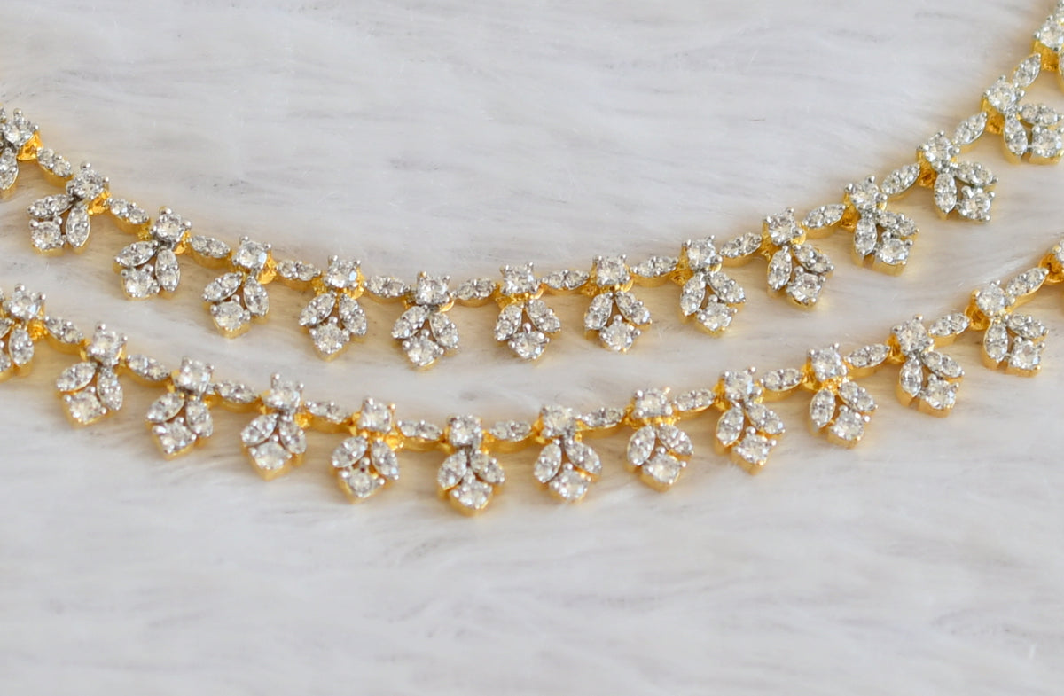 Whitestone Ear Chain Two tone cz white stone ear side chain dj-50442 – dreamjwell