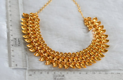 Gold tone pink stone mango  necklace dj-34267