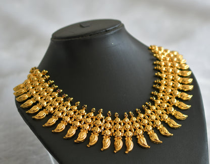 Gold tone pink stone mango  necklace dj-34266
