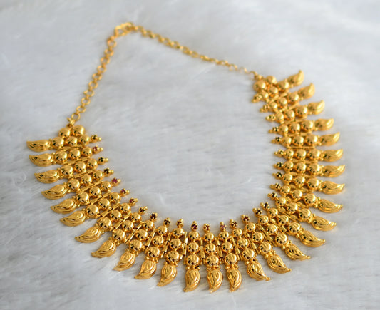 Gold tone pink stone mango  necklace dj-34266